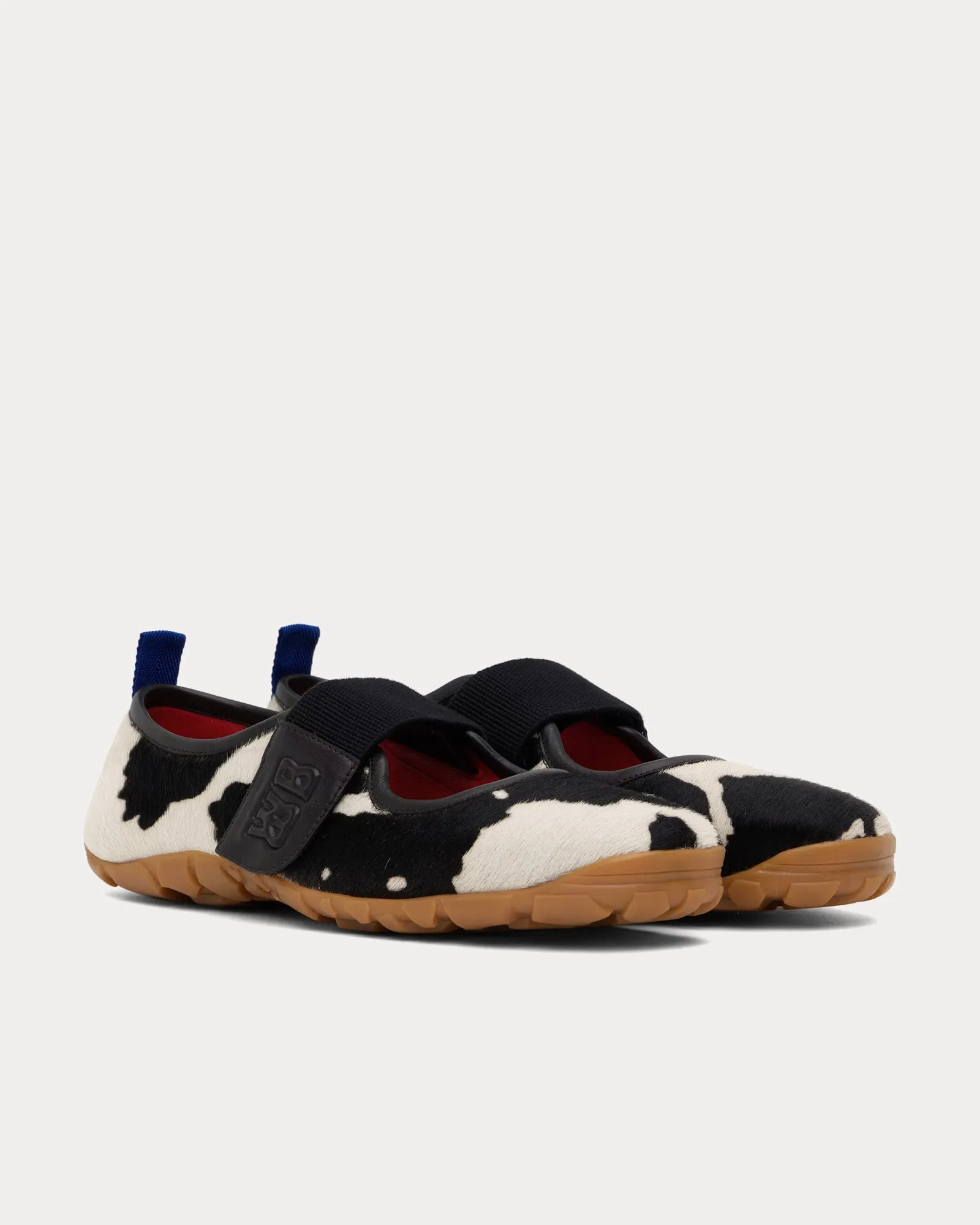 Mary-Jane Flat White / Black Slip On Sneakers