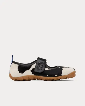 Mary-Jane Flat White / Black Slip On Sneakers