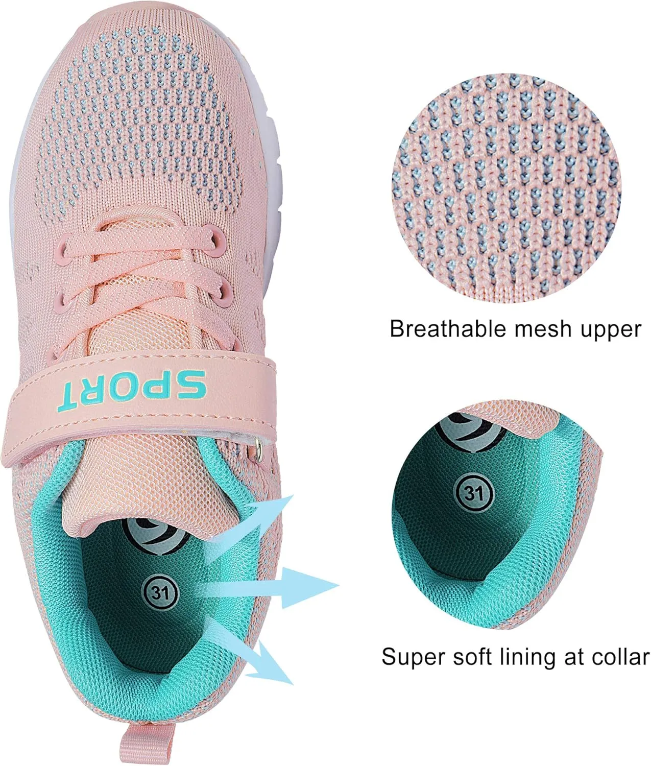 MAYZERO Kids Tennis Shoes Running Sports Shoes Breathable Athletic Shoes Lightweight Walking Shoes Fashion Sneakers for Boys and Girls