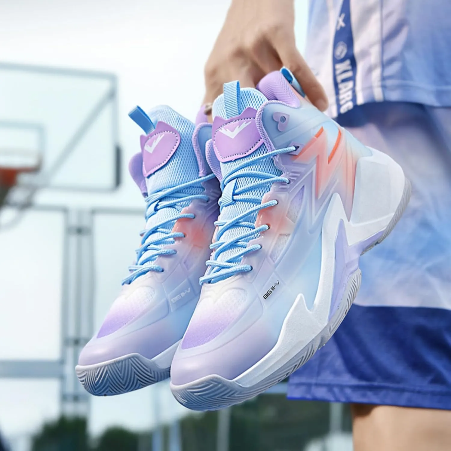 Men's Breathable Mesh Lace Up Basketball Shoes Fashion High-Top Non-Slip Sneakers Casual Gym Sports Tennis Jogging Running Walking Shoes