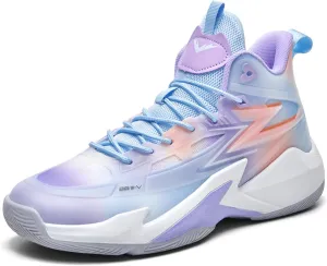 Men's Breathable Mesh Lace Up Basketball Shoes Fashion High-Top Non-Slip Sneakers Casual Gym Sports Tennis Jogging Running Walking Shoes