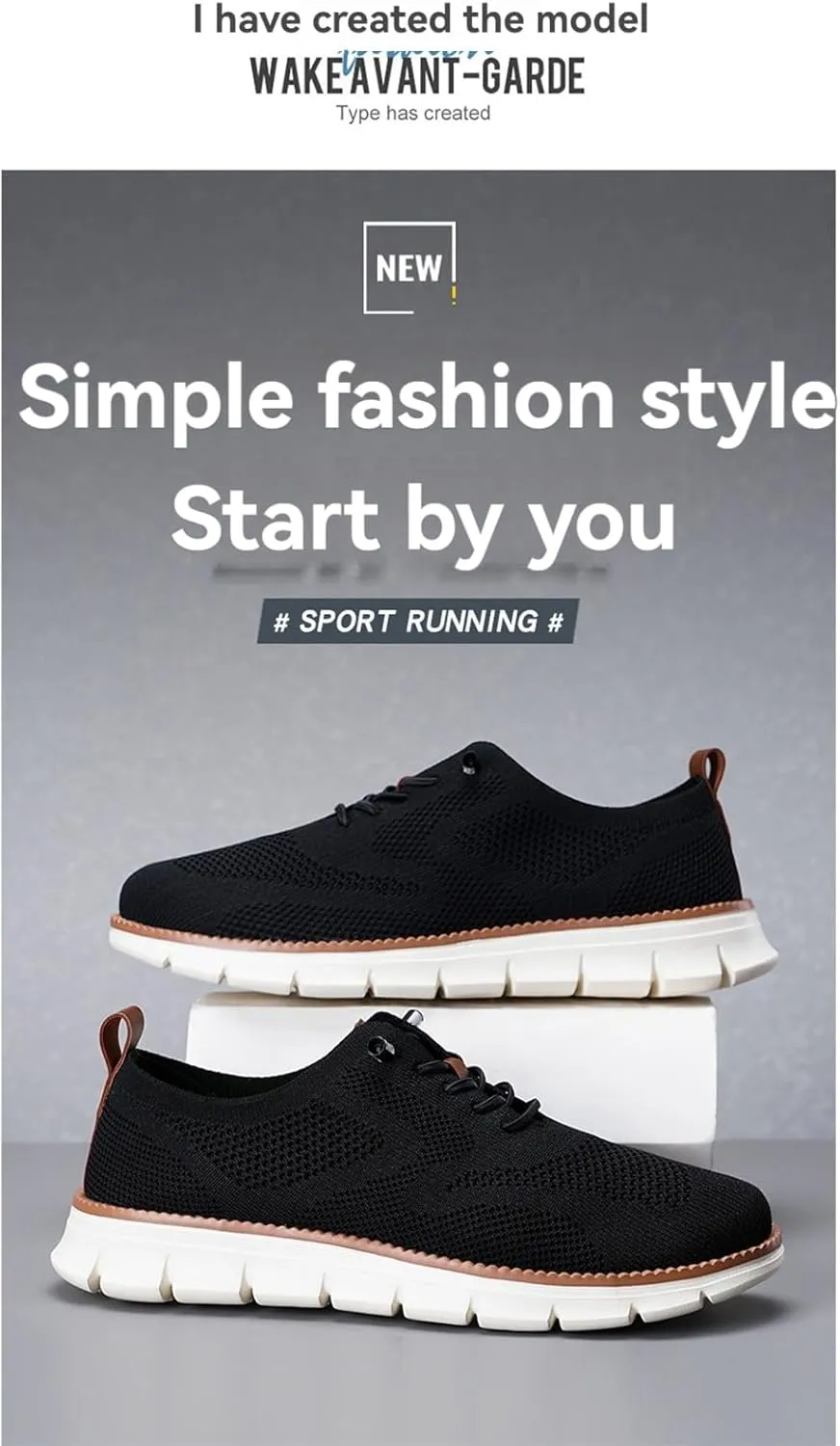 Men's Casual Sneakers Non-Slip Running Shoes Lightweight Lacer Business Mesh Breathable Walking Workout Shoes
