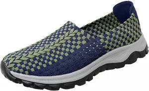 Men's Elastic Stretch Athletic Non Slip Fashion Sneakers Lightweight Breathable Walking Shoes Mesh Workout Casual Running Shoes