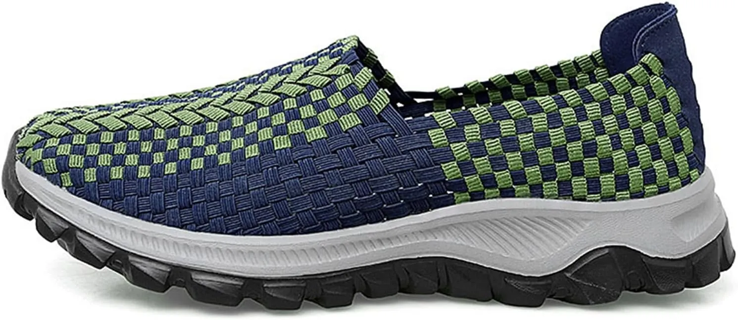 Men's Elastic Stretch Athletic Non Slip Fashion Sneakers Lightweight Breathable Walking Shoes Mesh Workout Casual Running Shoes