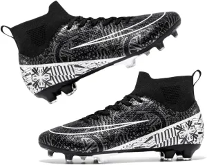 Men's High-Top Cleats Soccer for Football Training - Lightweight Turf Shoes for School - Futsal Shoes for Soccer Game