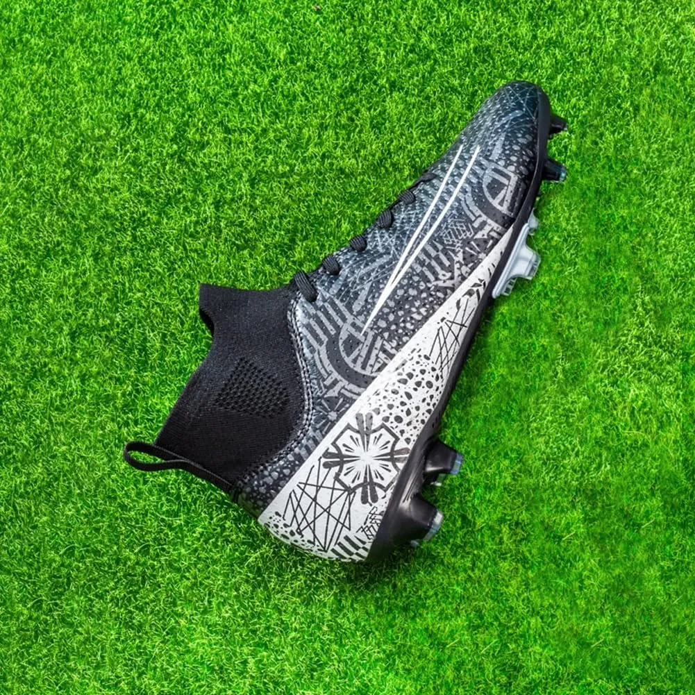 Men's High-Top Cleats Soccer for Football Training - Lightweight Turf Shoes for School - Futsal Shoes for Soccer Game