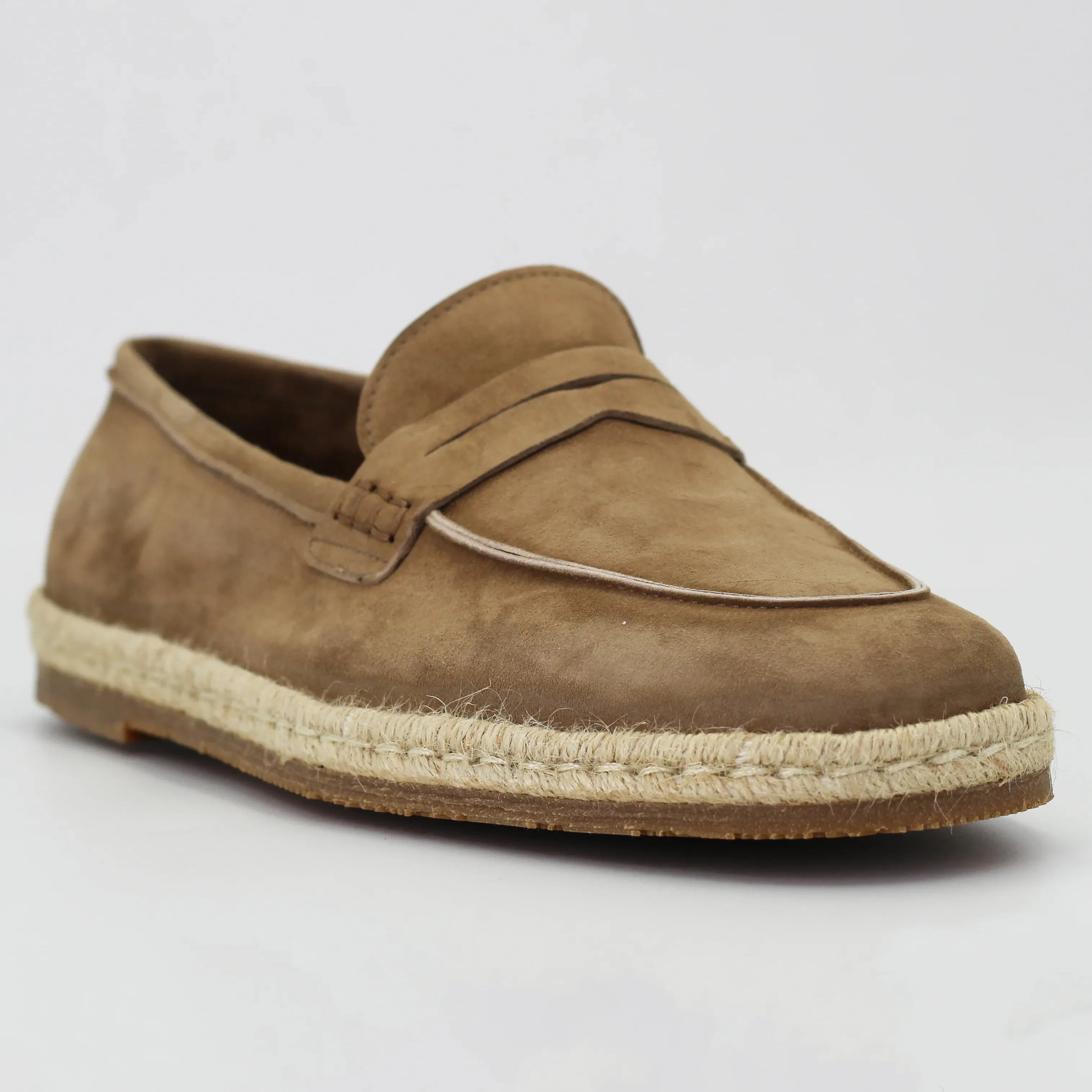 Men's loafer in calf leather suede camoscio beige (CONU0960002/541)