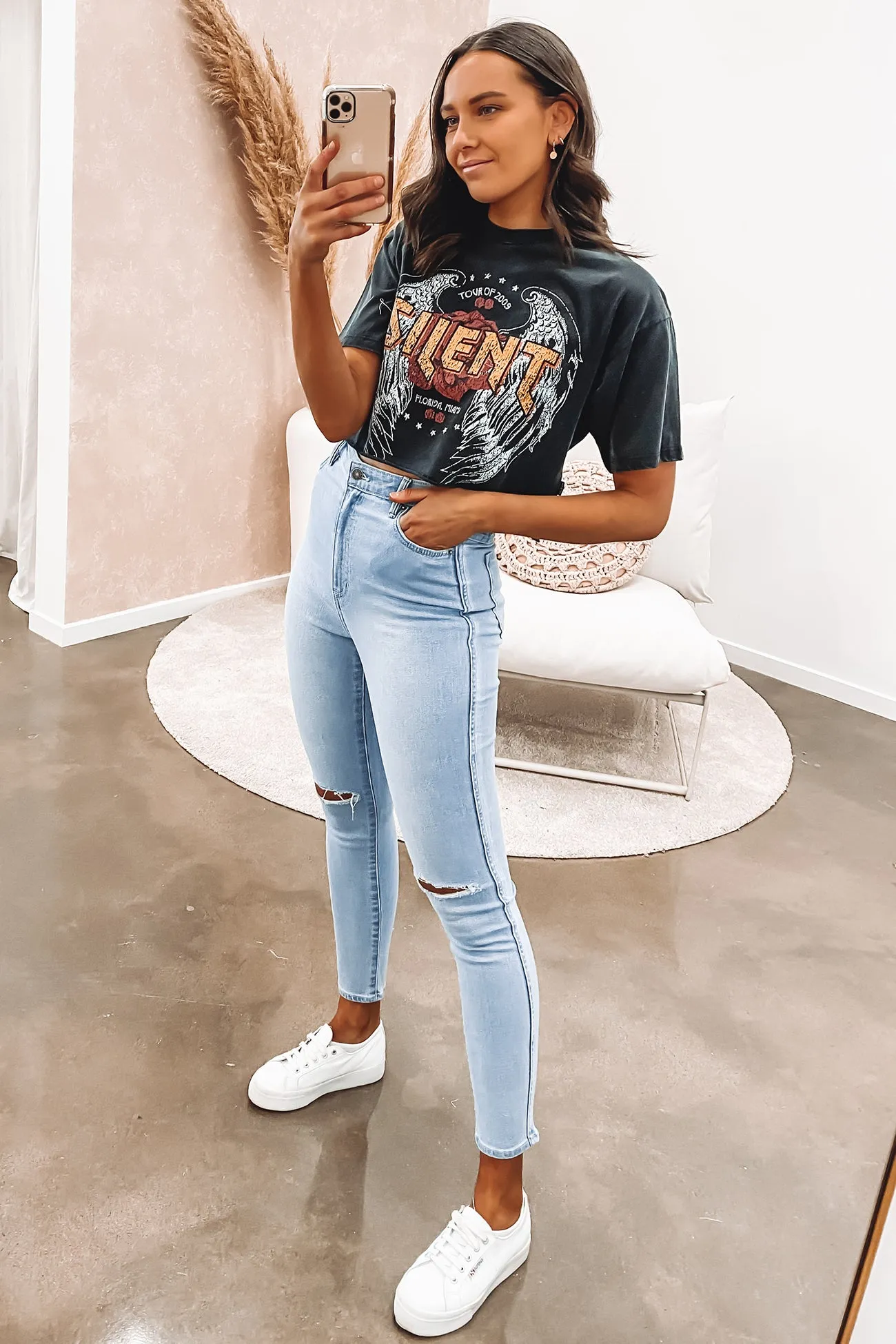 Mercury Crop Washed Black