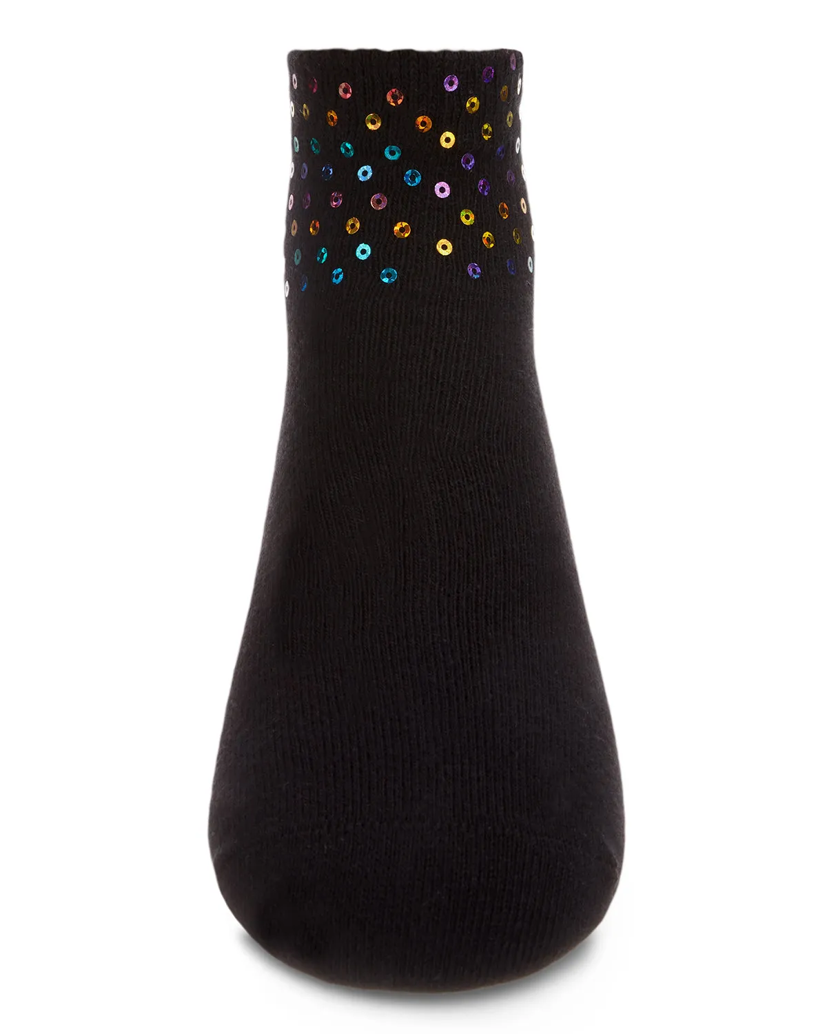 Multicolor Sequin Cotton Blend Girls Anklet Sock