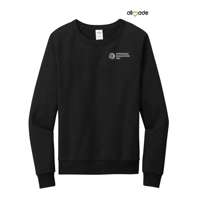 NEW SEI Allmade Unisex Organic French Terry Crewneck Sweatshirt - BLACK