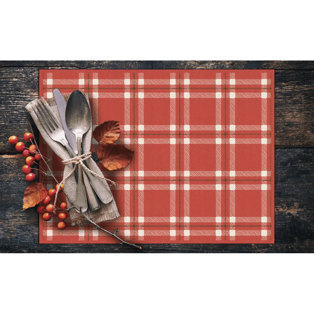 Noelle Placemat | Red - Premium Vinyl Mat)