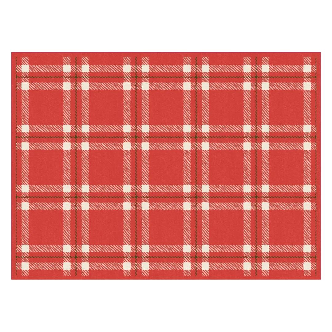 Noelle Placemat | Red - Premium Vinyl Mat)