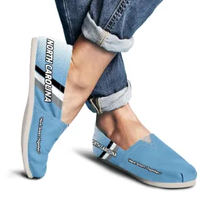 North Carolina Hard Smart Together Tar Heels Basketball Fan Casual Canvas Slip on Shoes Women's Flats