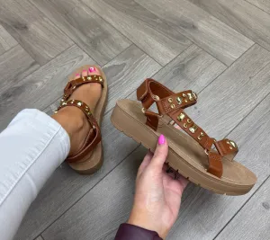 OMG Comfort ‘Pletena’ Studded Sandal - Driftwood (OMG1)