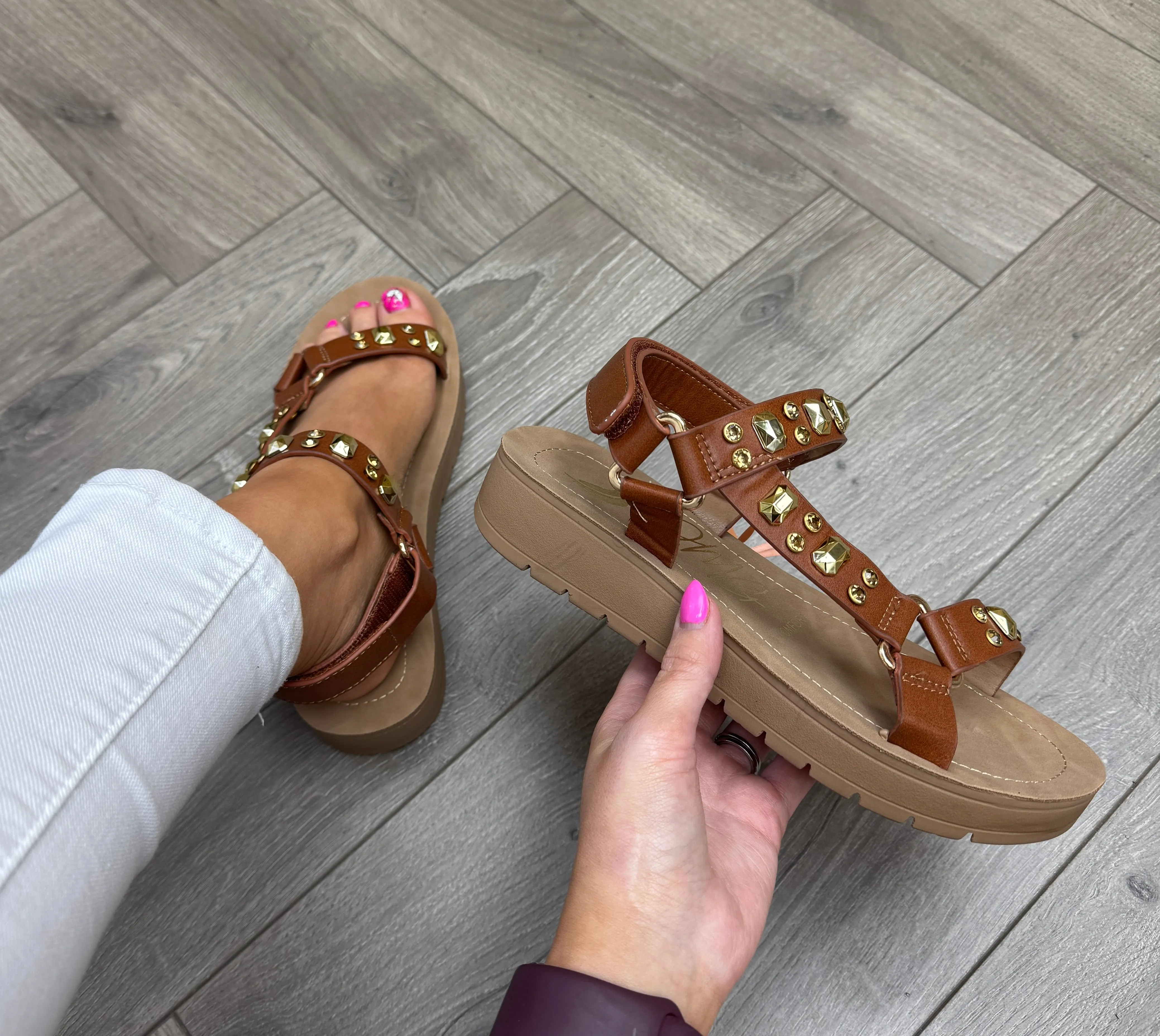OMG Comfort ‘Pletena’ Studded Sandal - Driftwood (OMG1)