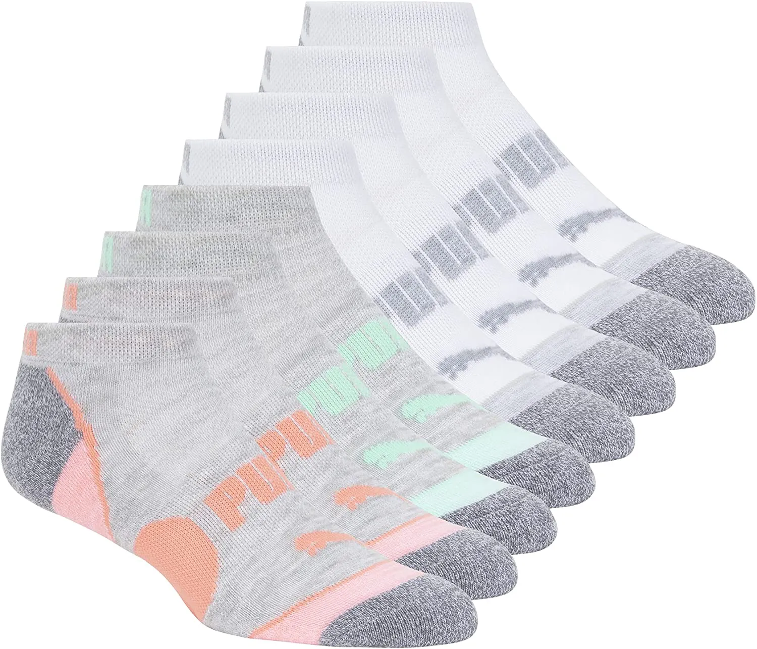PUMA womens 8 Pack Low Cut Socks