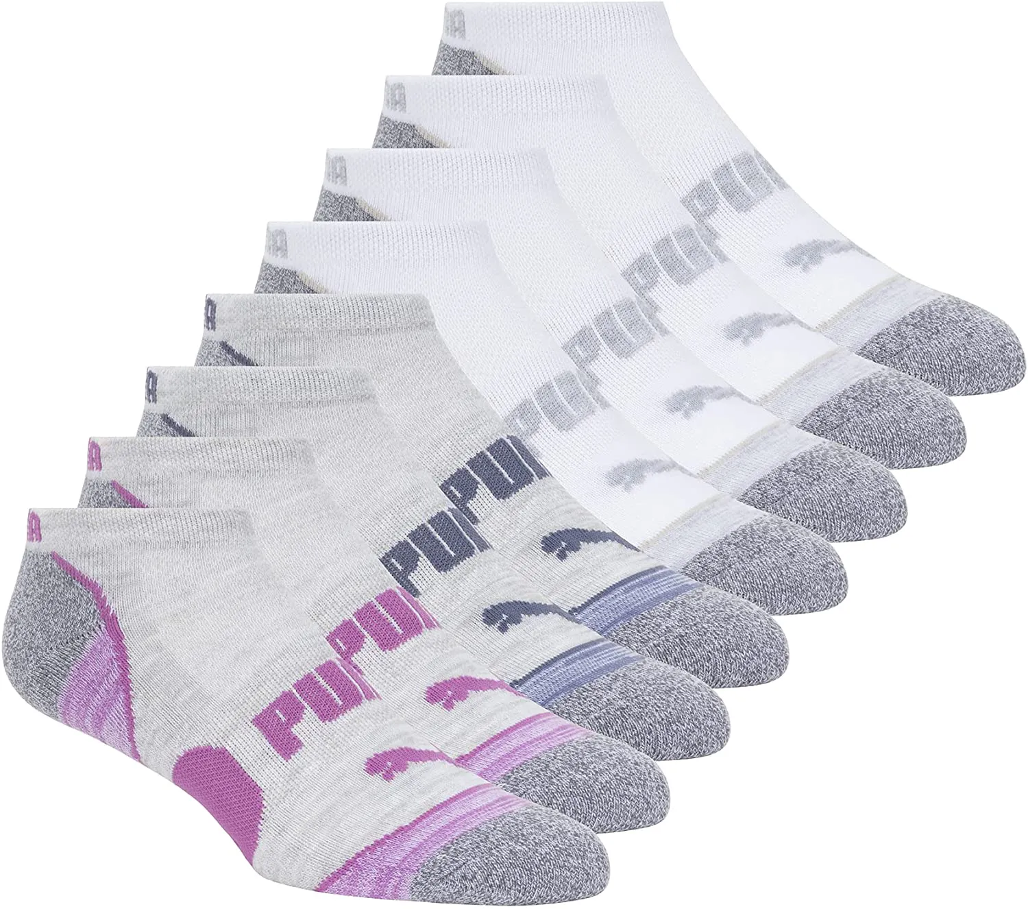 PUMA womens 8 Pack Low Cut Socks