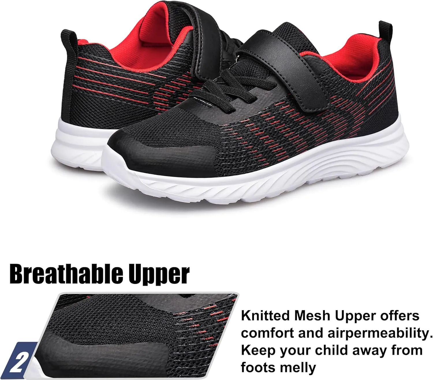 Raoendis Boys Girls Sneakers Kids Shoes Lightweight Breathable Athletic Running Tennis Fitness Shoes for Unisex Toddler/Little Kid/Big Kid