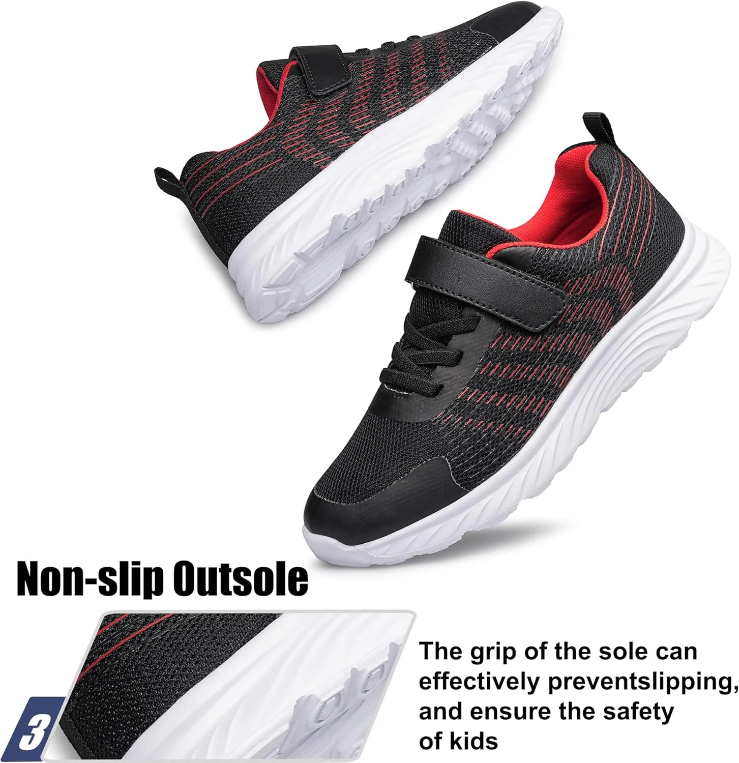 Raoendis Boys Girls Sneakers Kids Shoes Lightweight Breathable Athletic Running Tennis Fitness Shoes for Unisex Toddler/Little Kid/Big Kid