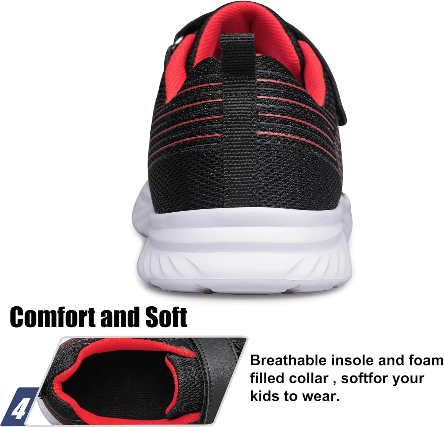 Raoendis Boys Girls Sneakers Kids Shoes Lightweight Breathable Athletic Running Tennis Fitness Shoes for Unisex Toddler/Little Kid/Big Kid