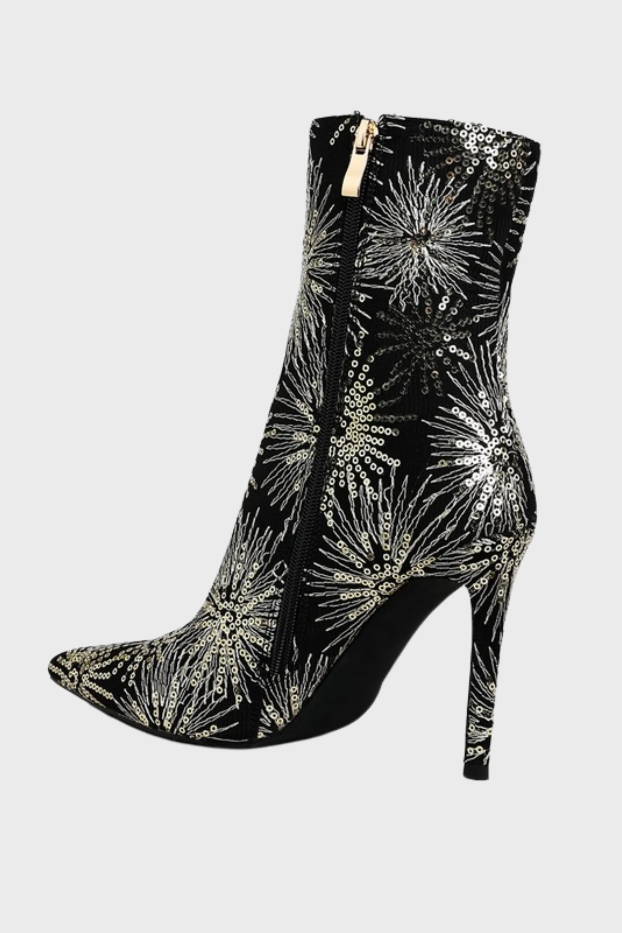 Sequin Embellished Stiletto Boots