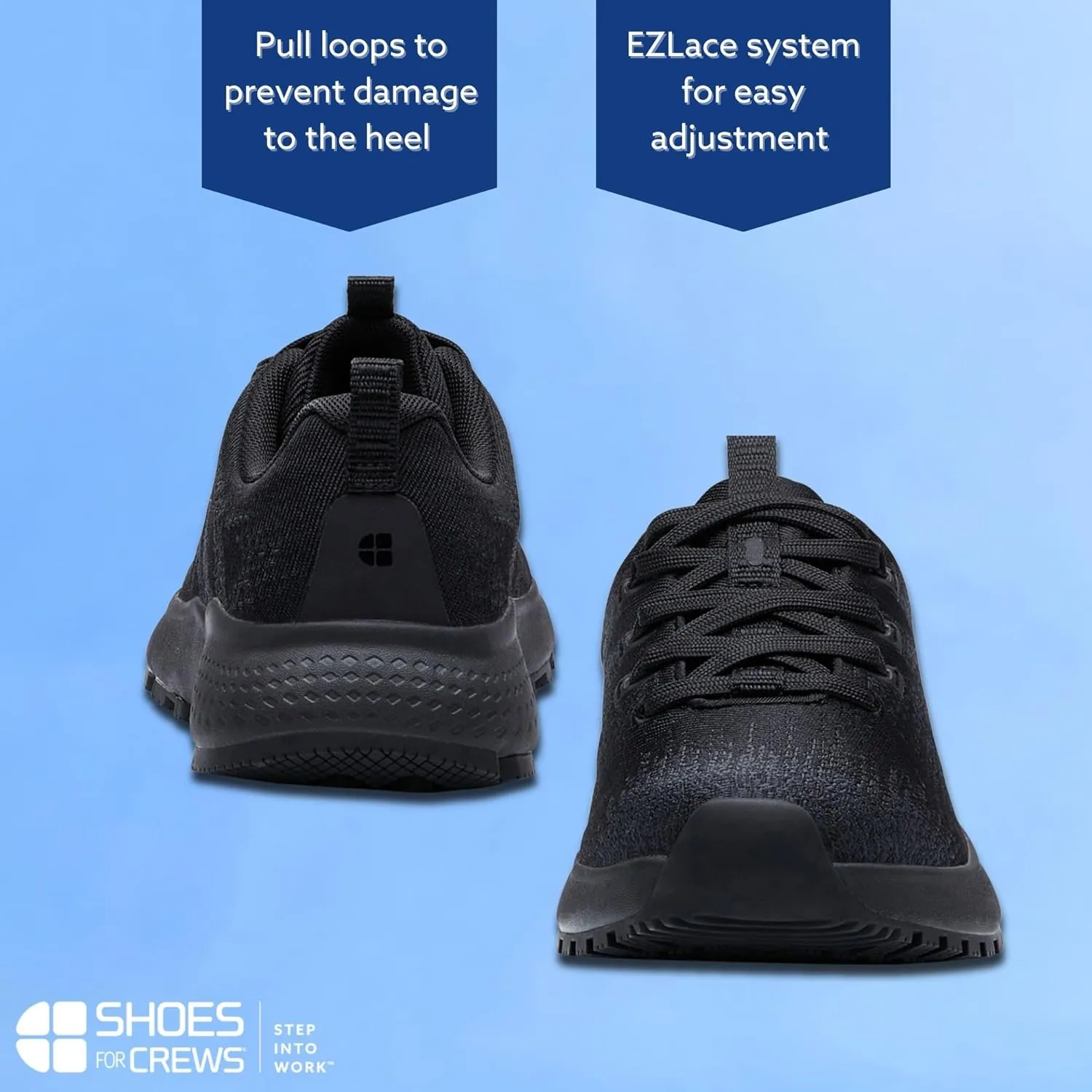 Shoes for Crews Heather II, Women's Soft Toe (ST) Work Shoes, Slip Resistant, Water Resistant, Black
