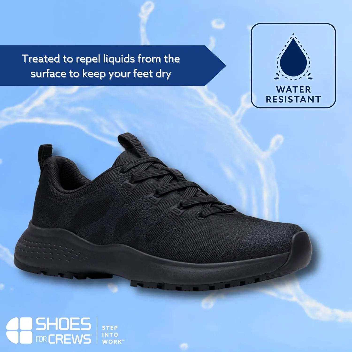 Shoes for Crews Heather II, Women's Soft Toe (ST) Work Shoes, Slip Resistant, Water Resistant, Black