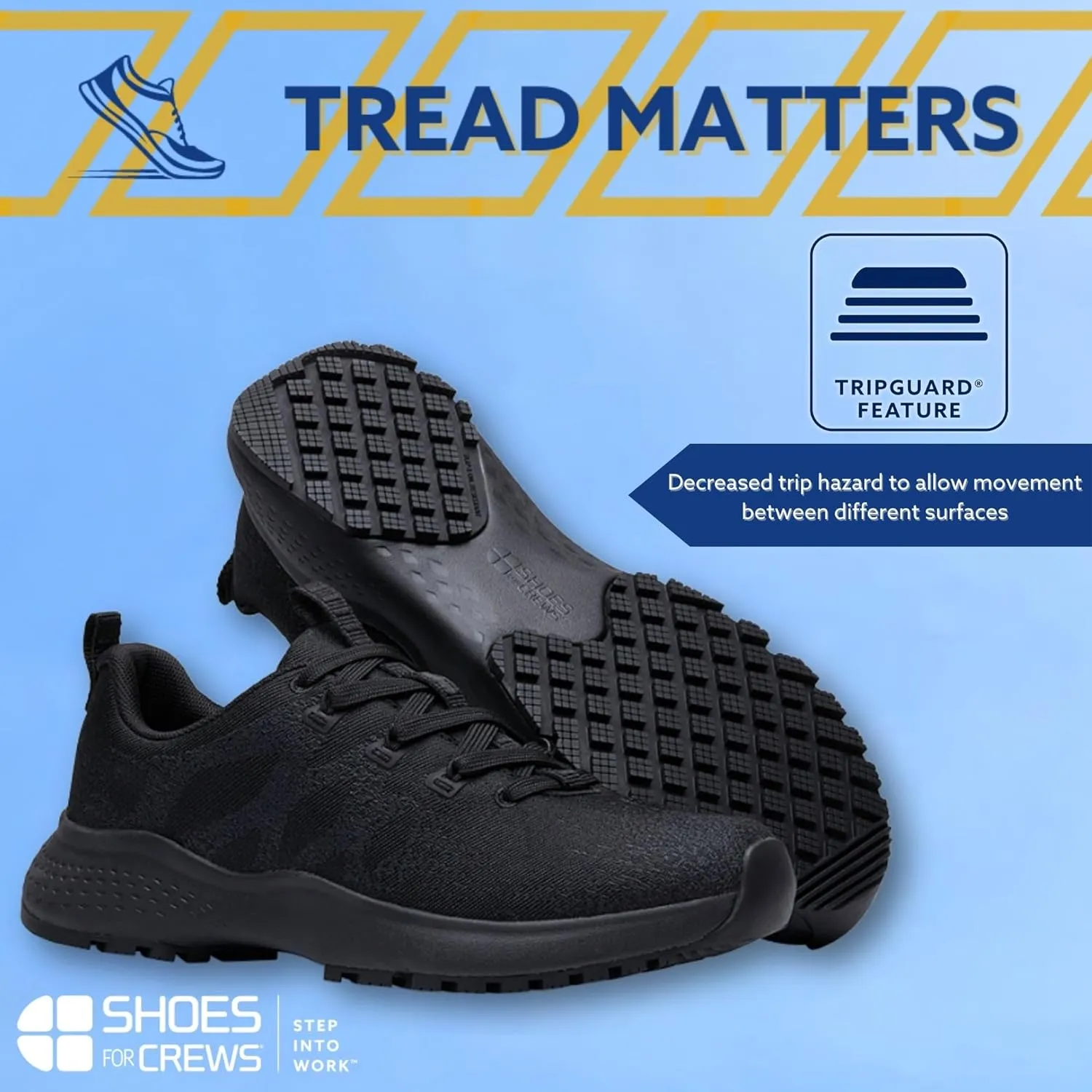 Shoes for Crews Heather II, Women's Soft Toe (ST) Work Shoes, Slip Resistant, Water Resistant, Black