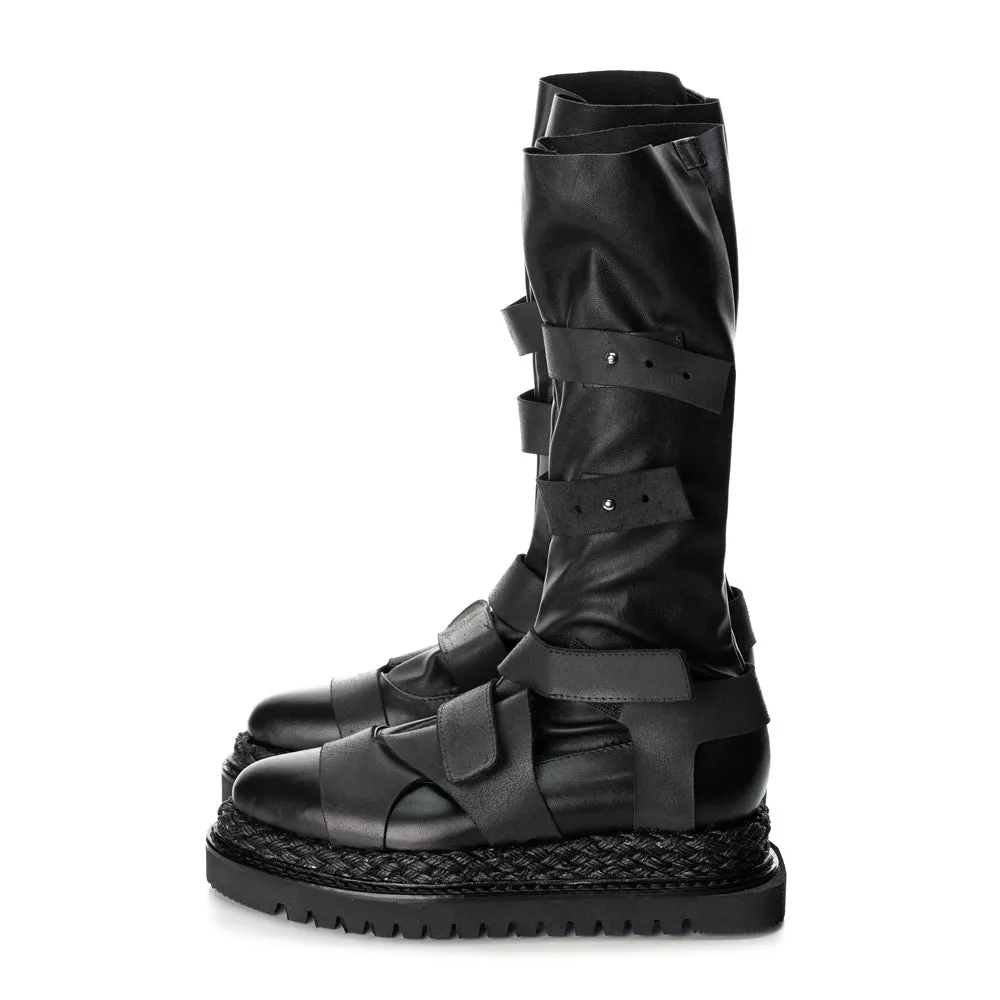 SHR Black Folded stretch  boots