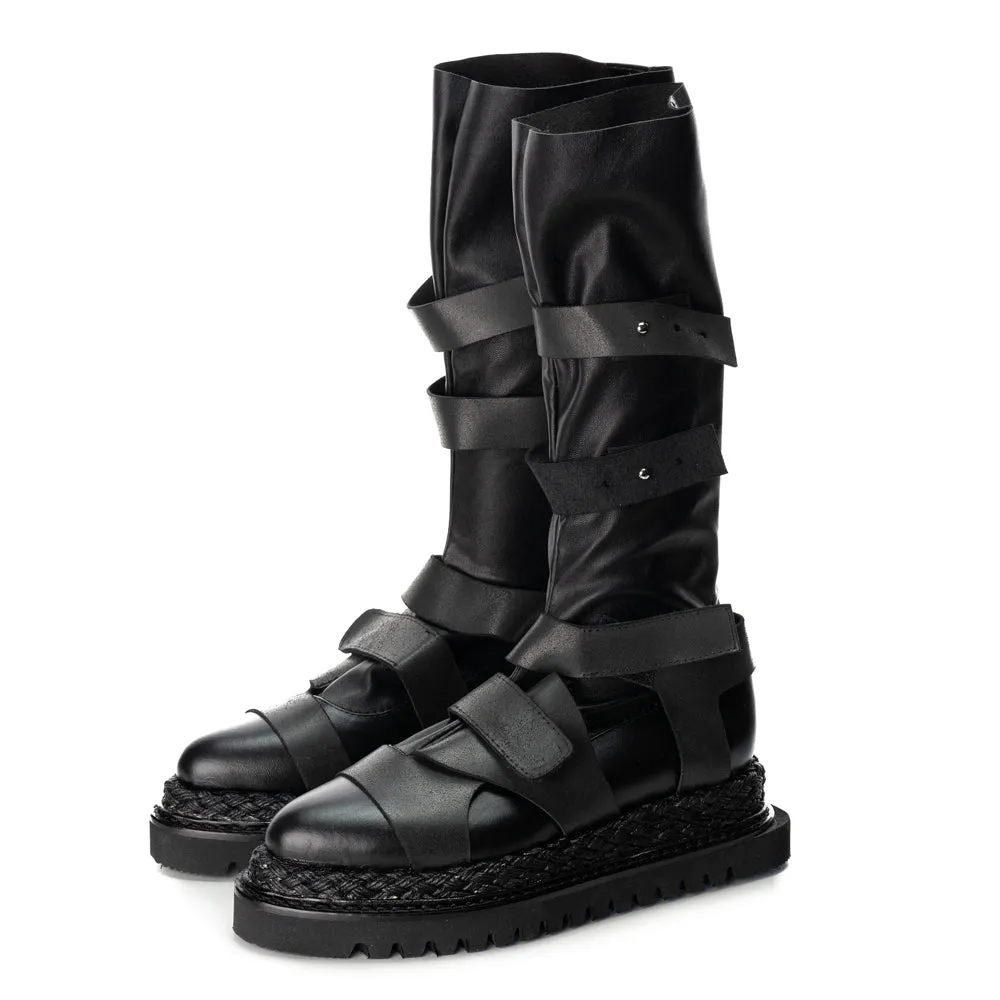 SHR Black Folded stretch  boots