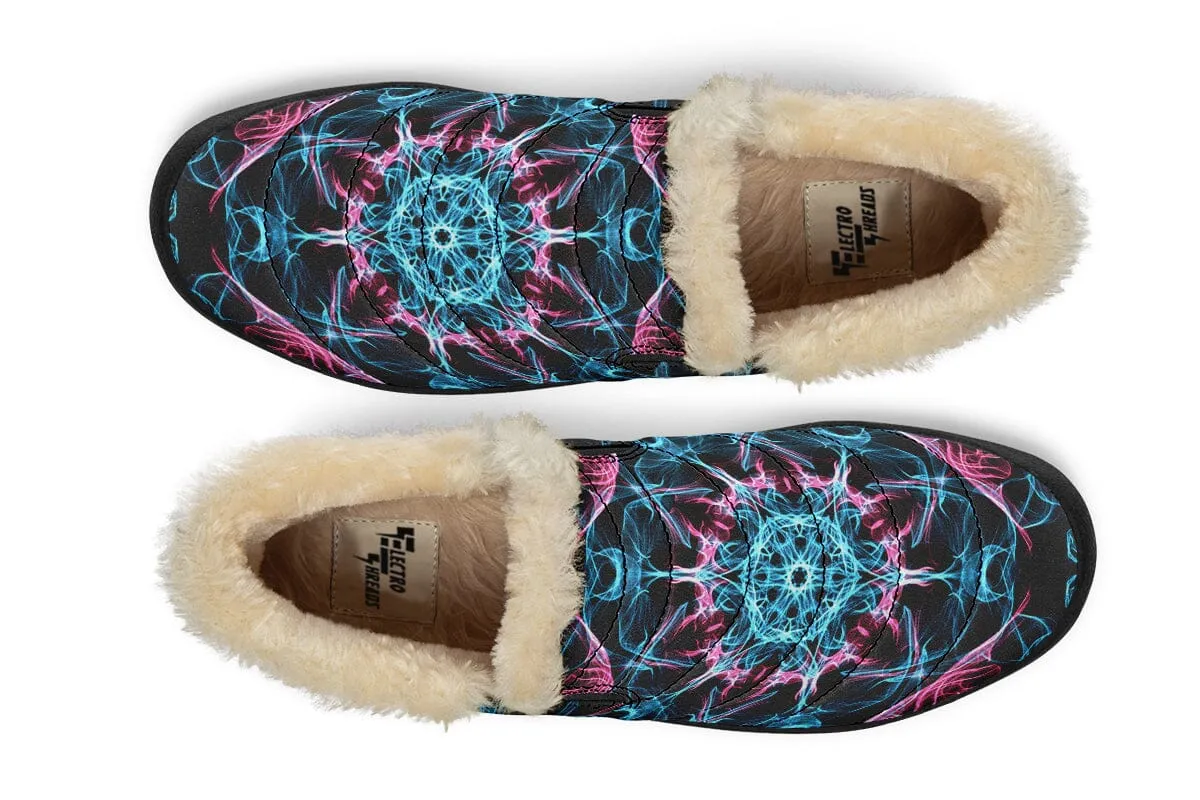 Smokey Blue Mandala Winter Slippers