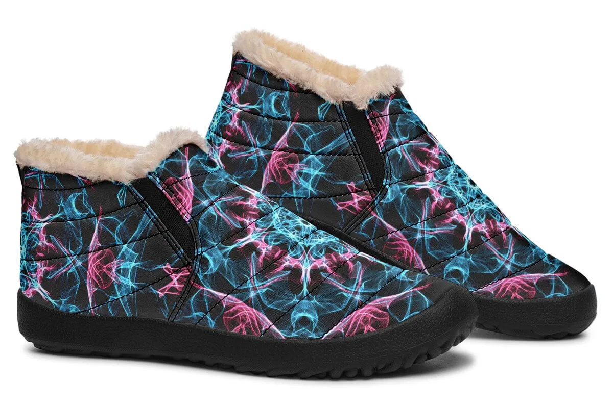 Smokey Blue Mandala Winter Slippers