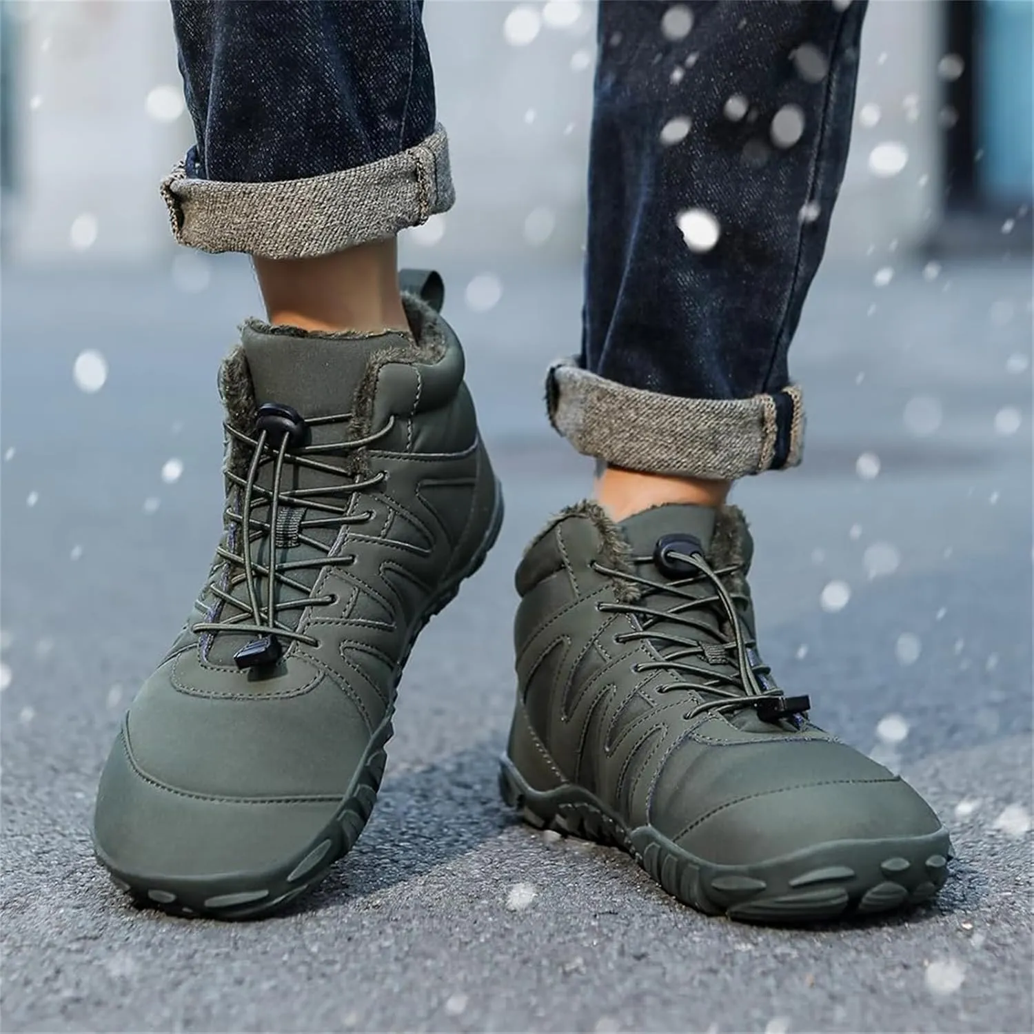 Snow Boots for Mens Womens Winter Barefoot Shoes Non-Slip Waterproof Outdoor Hiking Sneakers Walking Shoes