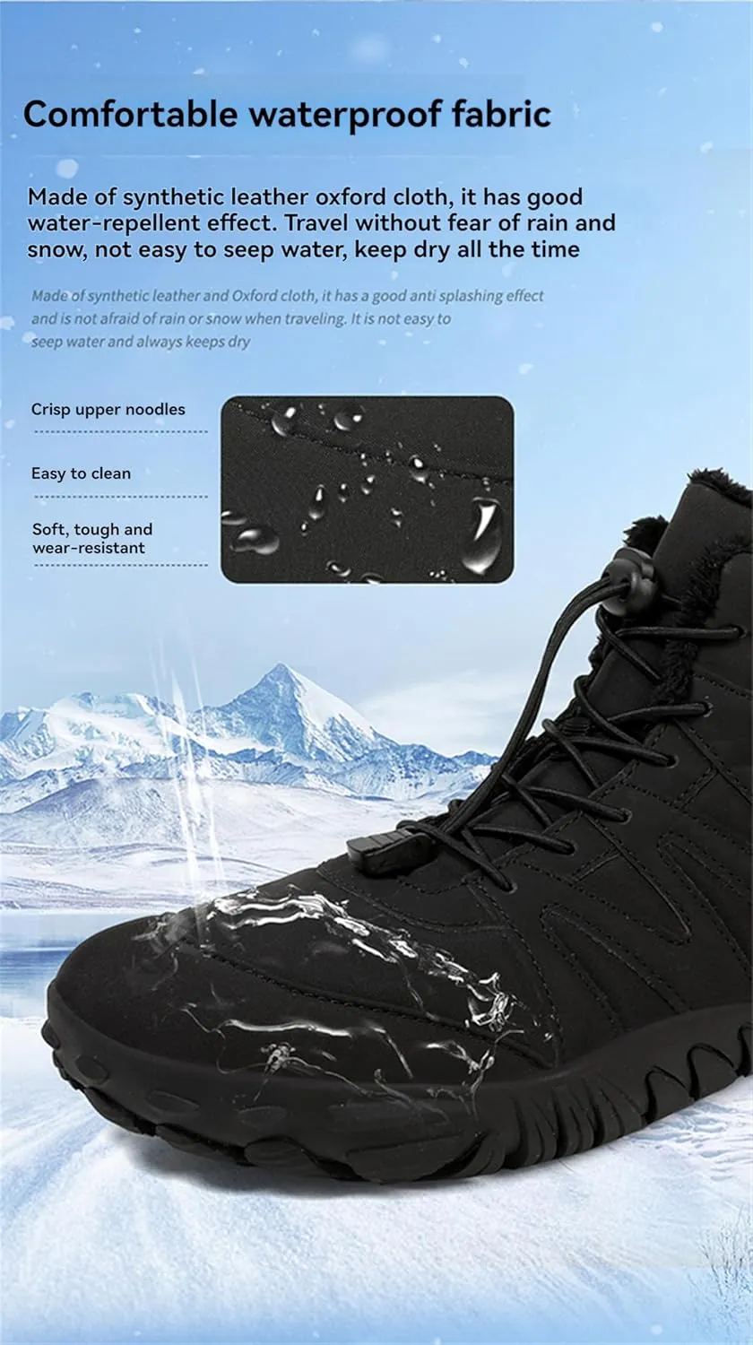 Snow Boots for Mens Womens Winter Barefoot Shoes Non-Slip Waterproof Outdoor Hiking Sneakers Walking Shoes