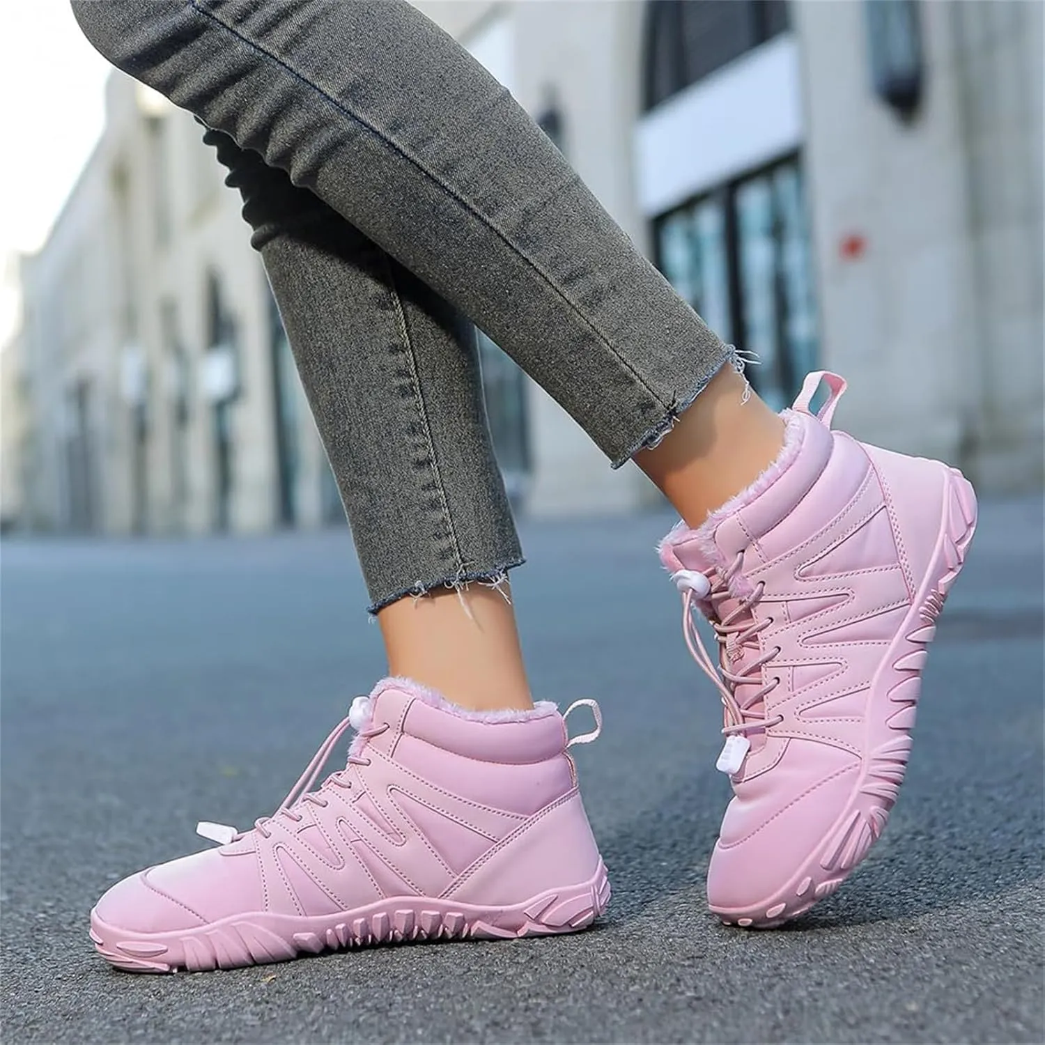 Snow Boots for Mens Womens Winter Barefoot Shoes Non-Slip Waterproof Outdoor Hiking Sneakers Walking Shoes