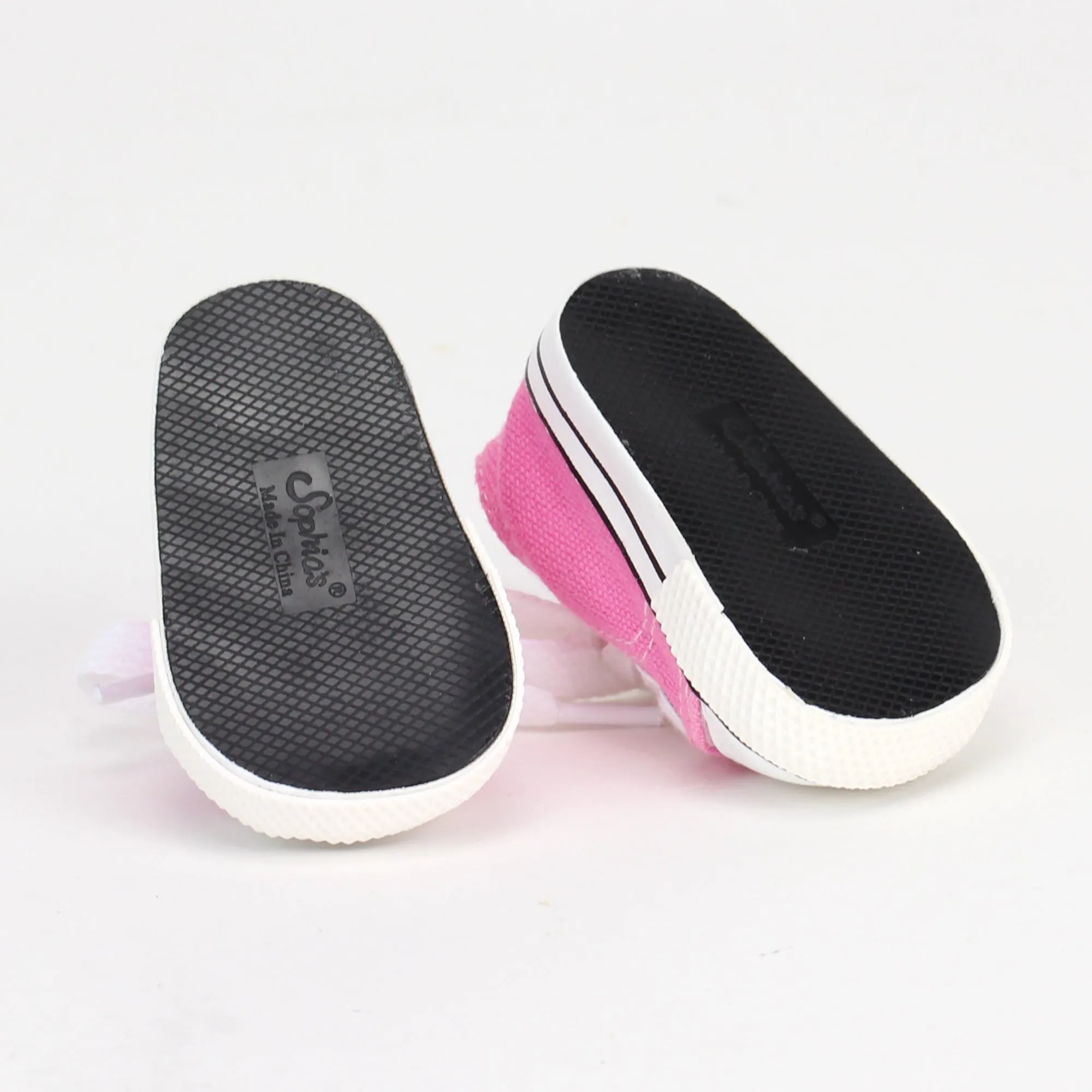 Sophia’s by Teamson Kids 18" Baby Doll Shoes with Laces, Pink Doll Canvas Trainers or Pumps for Dolls up to 46cm, Dolls Clothing & Accessories