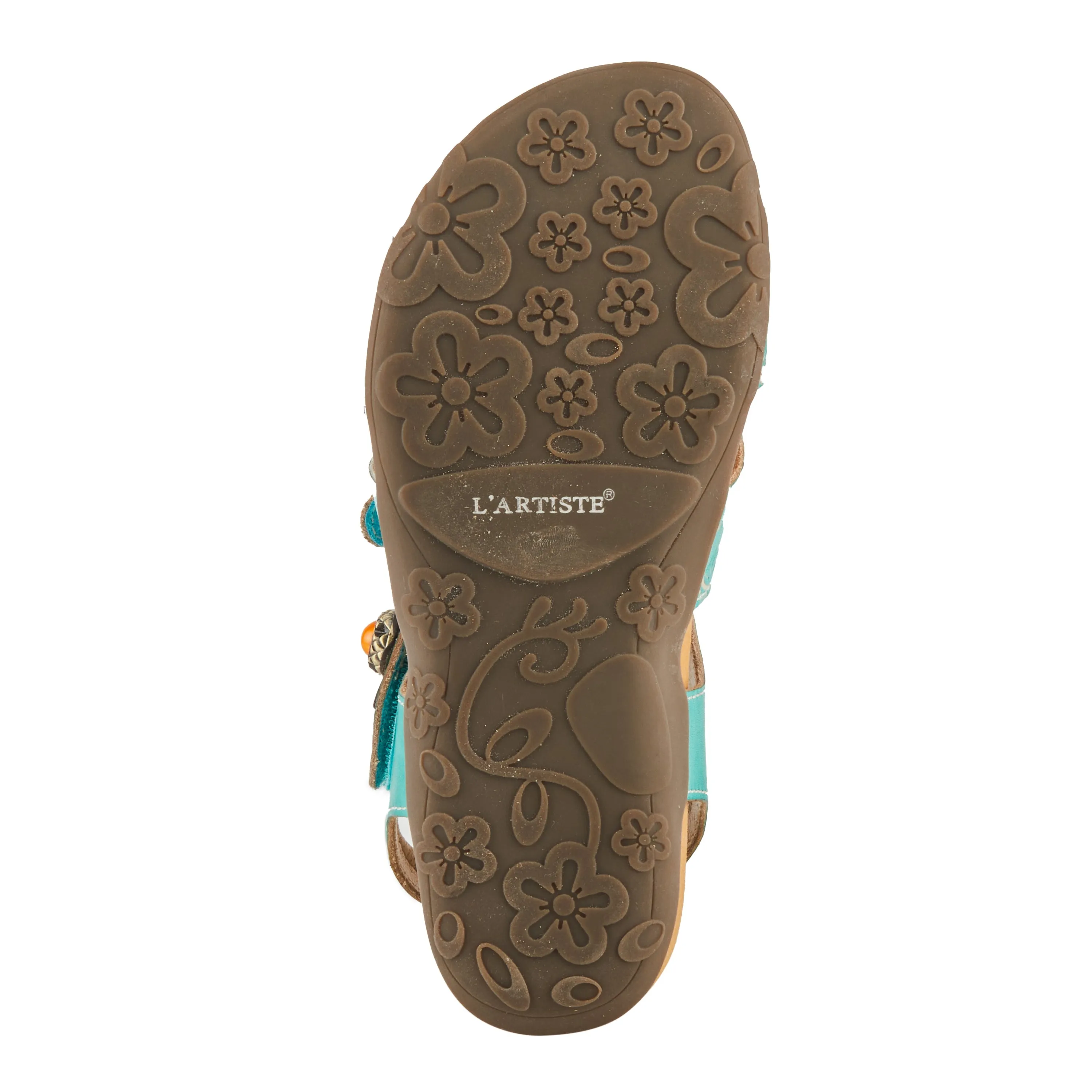 Spring Step Shoes  L'Artiste Actionetta Women's Leather Sandals With Floral Details