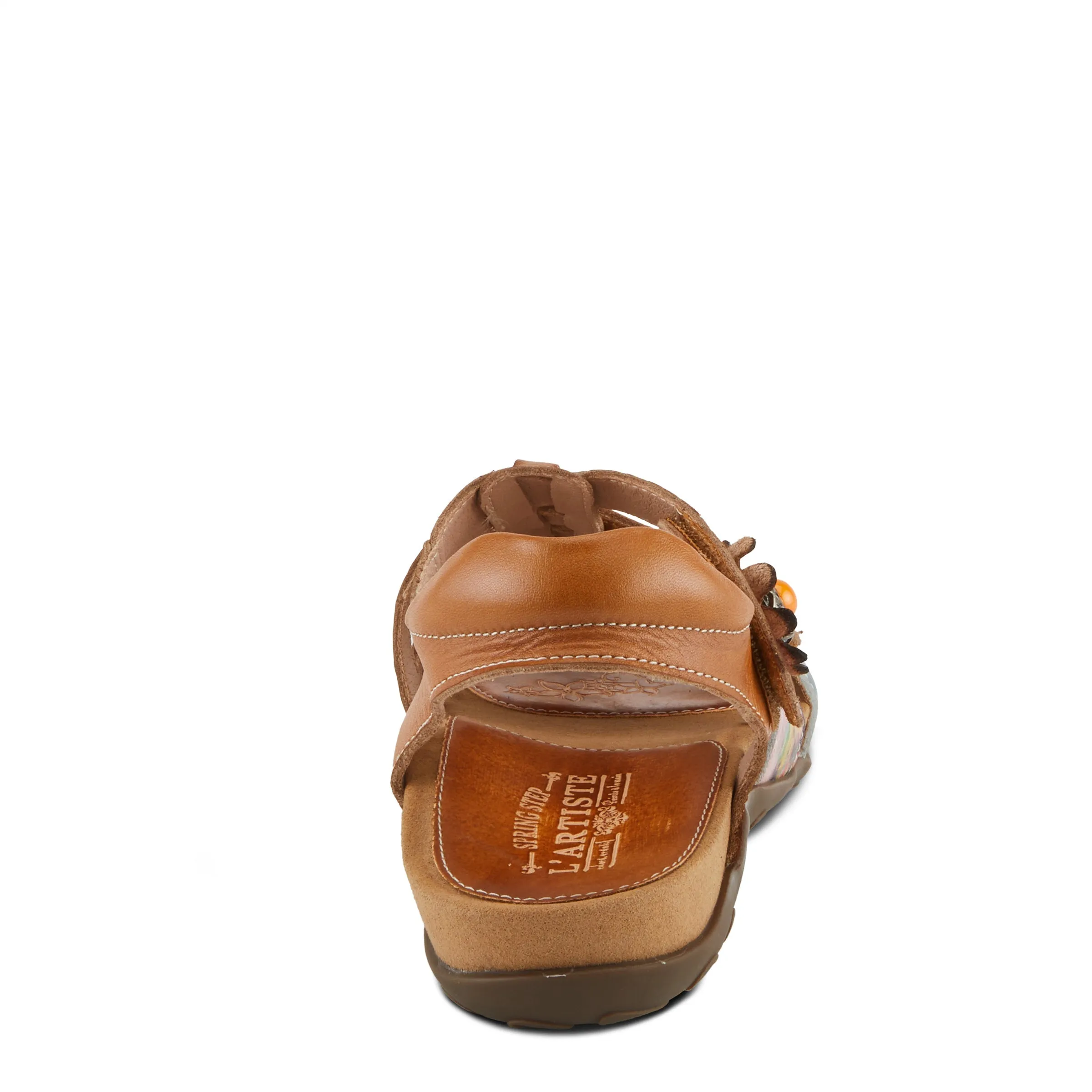Spring Step Shoes  L'Artiste Actionetta Women's Leather Sandals With Floral Details