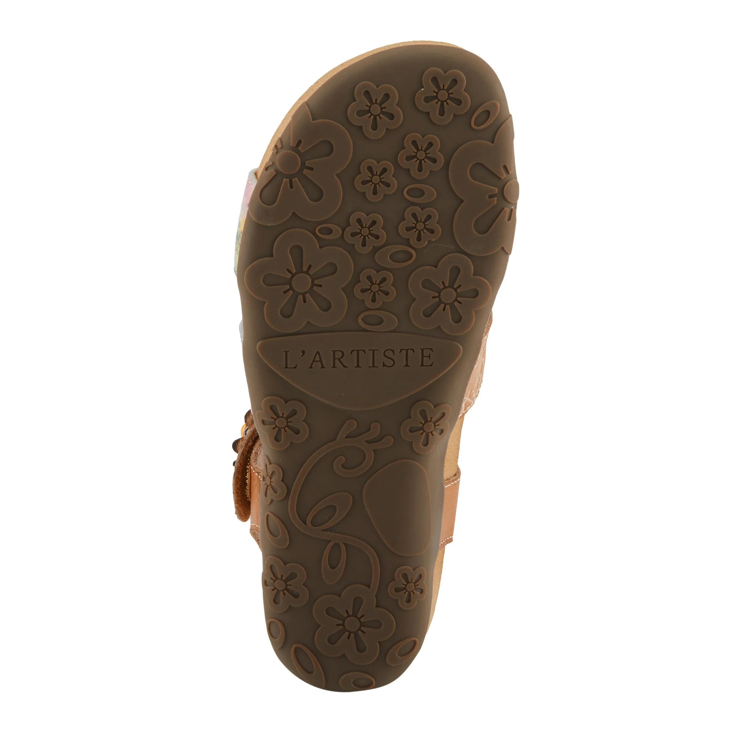 Spring Step Shoes  L'Artiste Actionetta Women's Leather Sandals With Floral Details