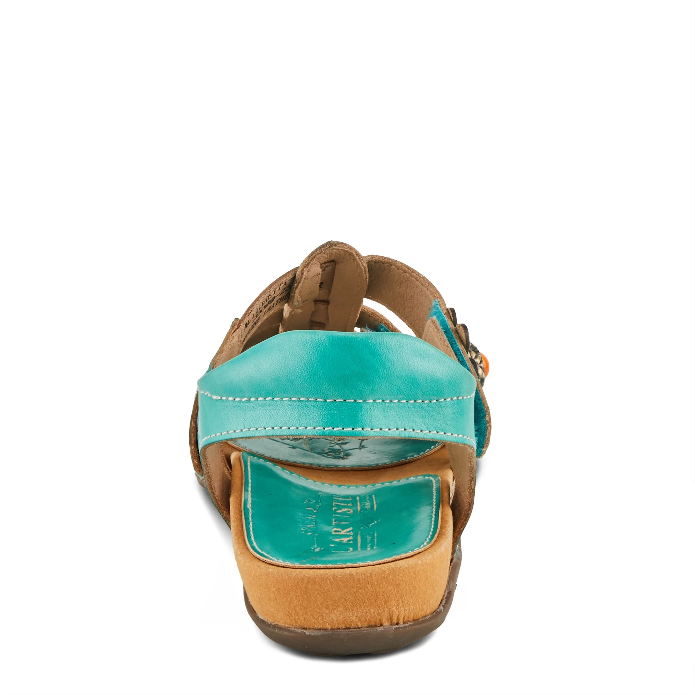 Spring Step Shoes  L'Artiste Actionetta Women's Leather Sandals With Floral Details