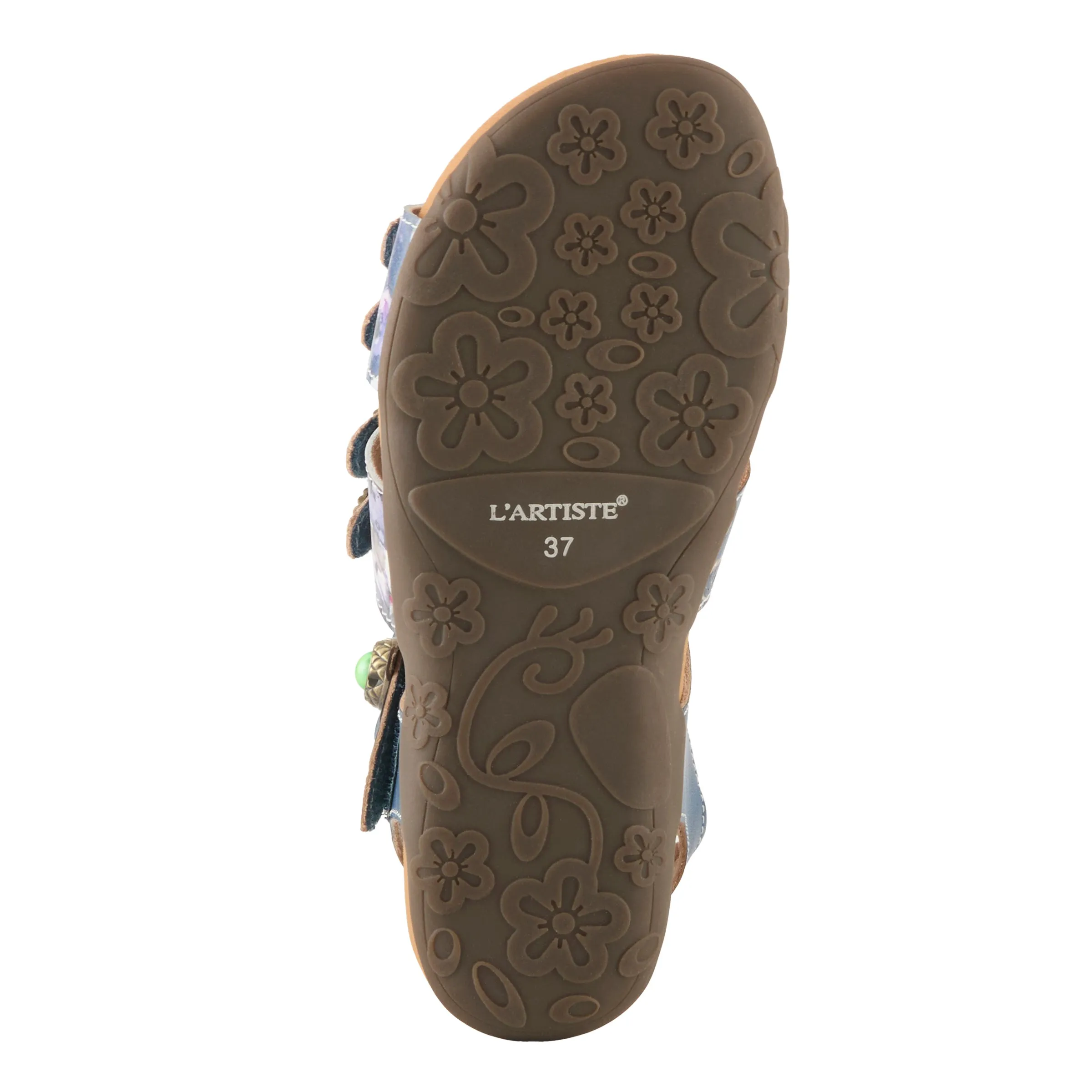 Spring Step Shoes  L'Artiste Actionetta Women's Leather Sandals With Floral Details
