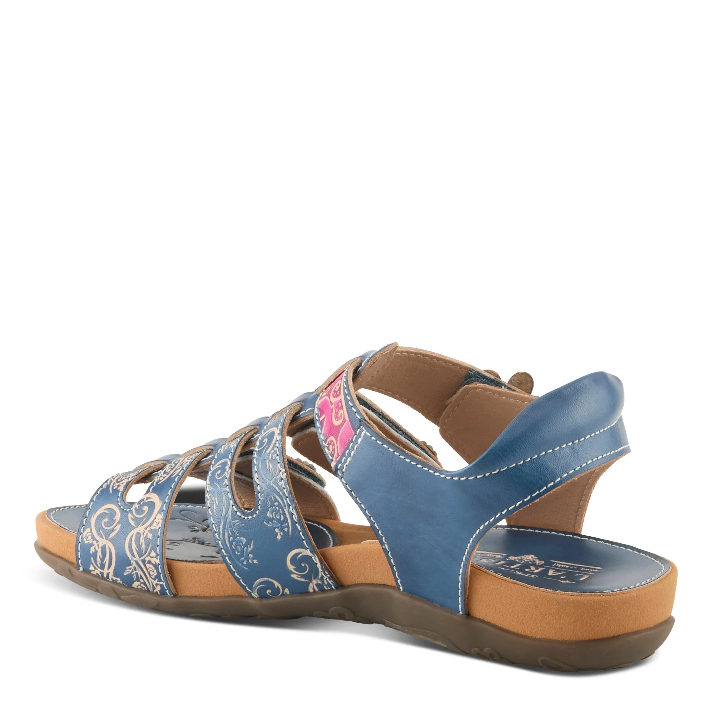 Spring Step Shoes  L'Artiste Actionetta Women's Leather Sandals With Floral Details