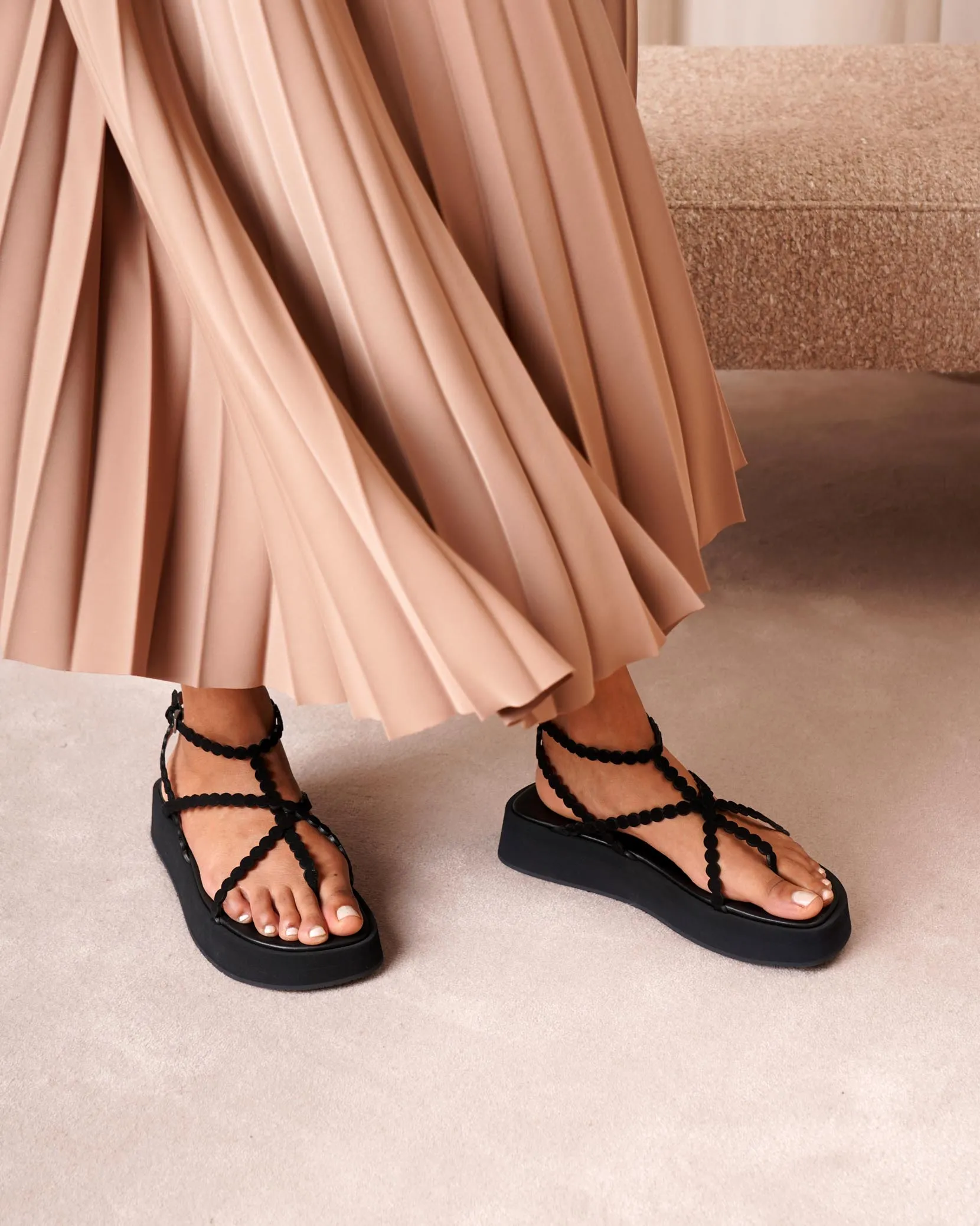 Suede platform sandals