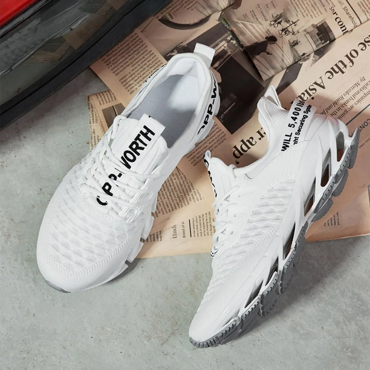 Tallboost Sneakers, Height Boosting Shoes for Men, Mens Walking Shoes Breathable Knit Slip on Sneakers Lightweight Athletic Gym Shoes
