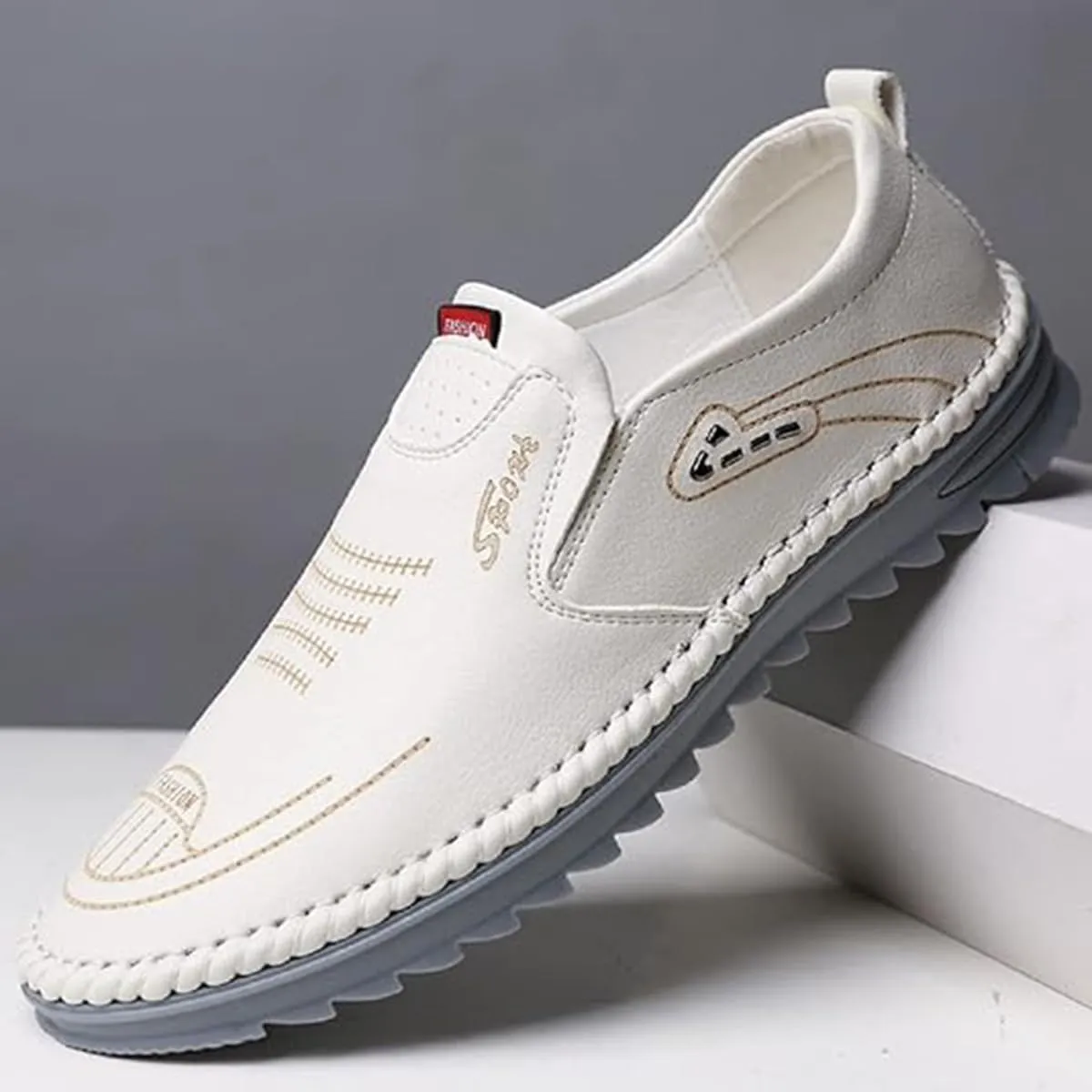 TangDao Mens Loafers, Leather Slip On Moccasins Penny Loafers, Breathable Driving Walking Lightweight Casual Shoes