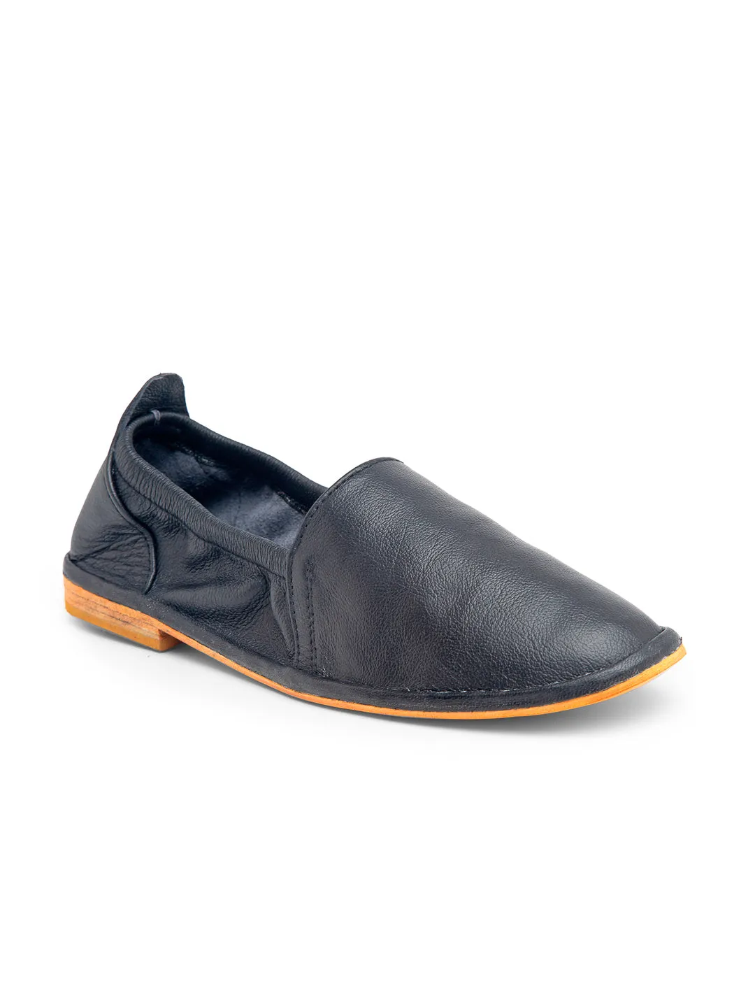 Teakwood Men Blue Leather Mojaris||Men's Blue Traditional Leather Mojari (Jutti/Loafers)