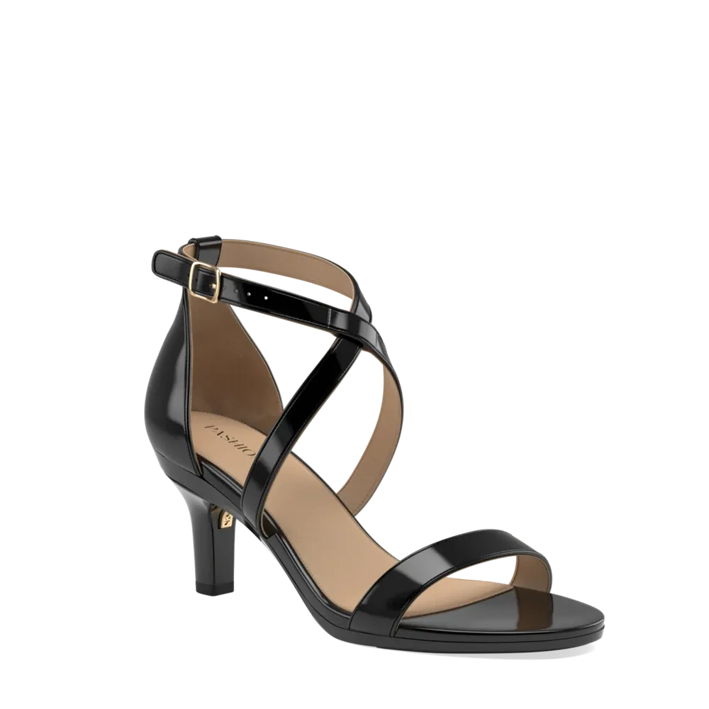 The Sandal - Coal Patent   Stiletto Heel Kit 3 Coal