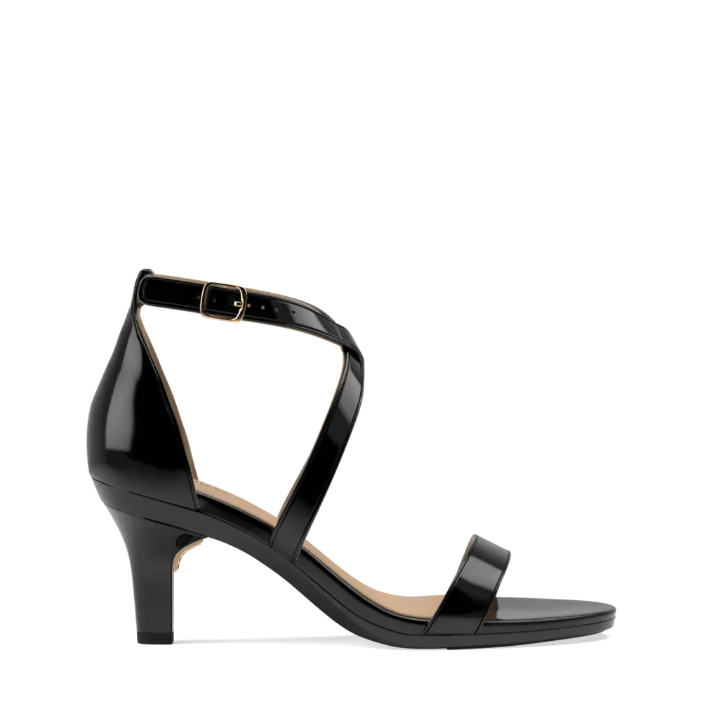 The Sandal - Coal Patent   Stiletto Heel Kit 3 Coal