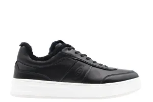 Tods Mens Black Lace Up Sneaker Shoe with Inner Fur