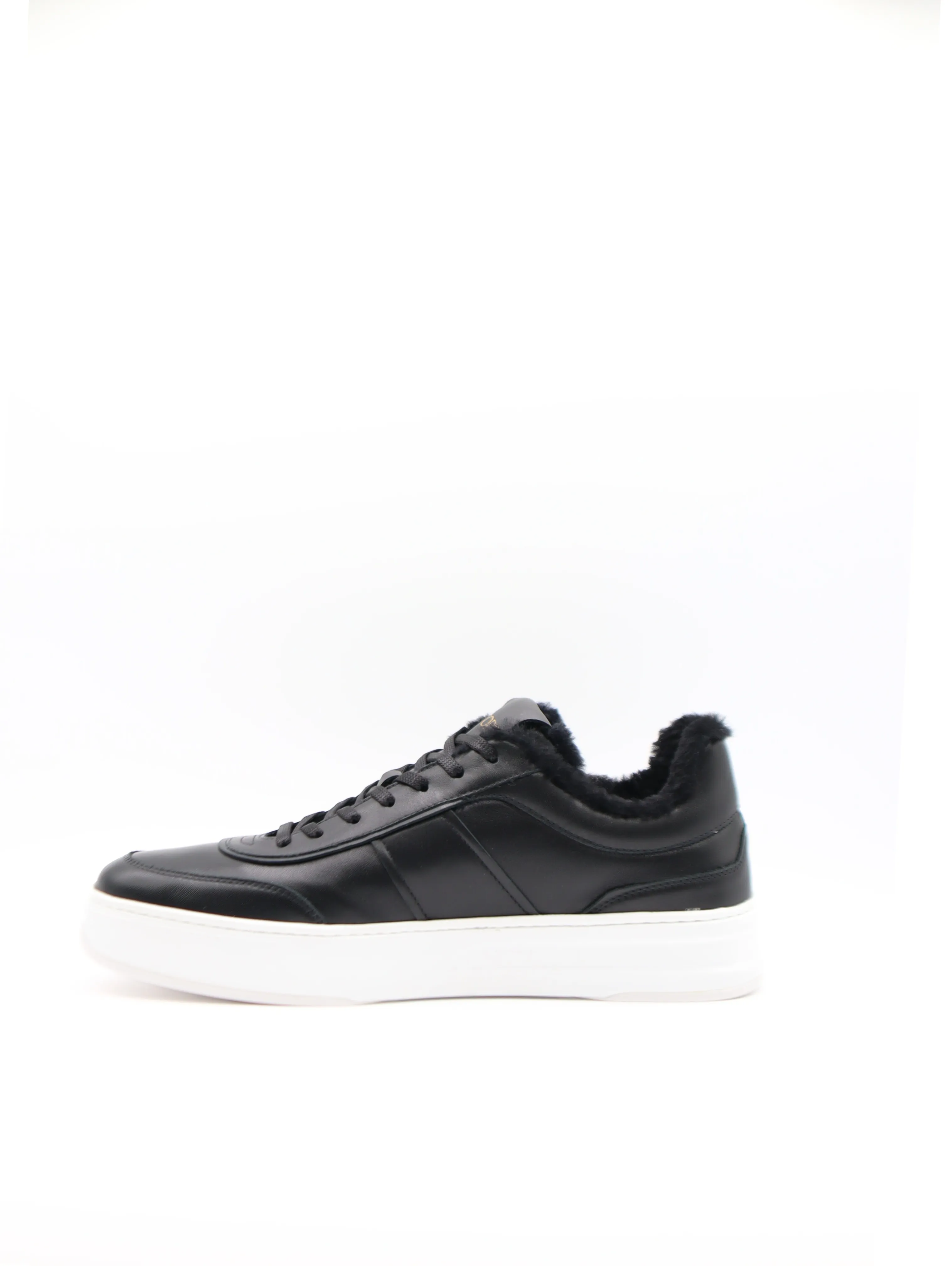 Tods Mens Black Lace Up Sneaker Shoe with Inner Fur